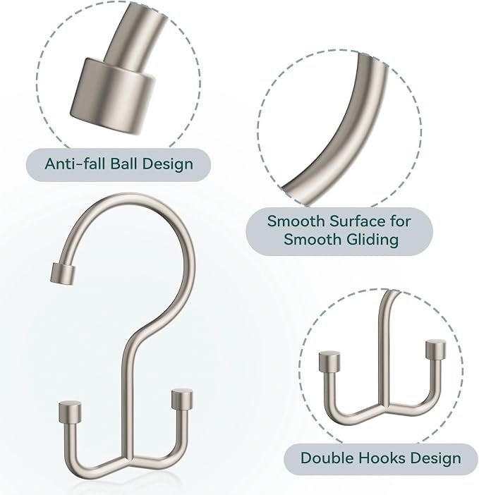 Shower Curtain Hooks, Shower Curtain Rings, Metal Shower Curtain Hangers Rust - Image 4