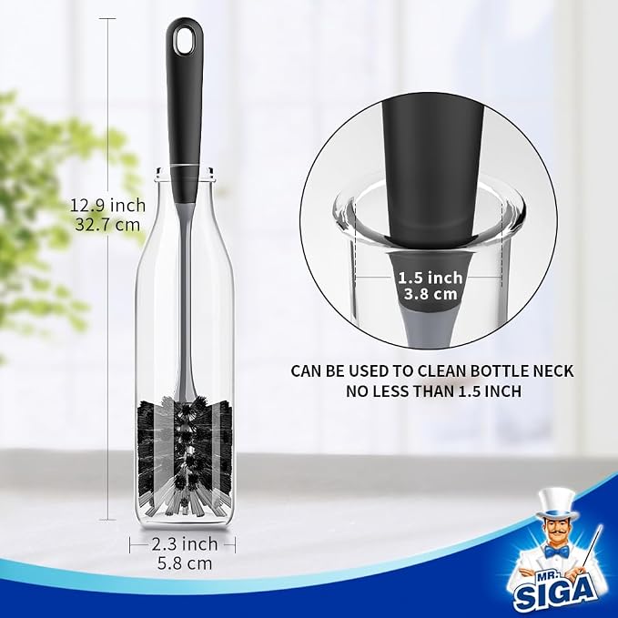 MR.SIGA Long Handle Bottle Brush, Non-Scratch Water Bottle Brush Cleaner | 2 - Image 7