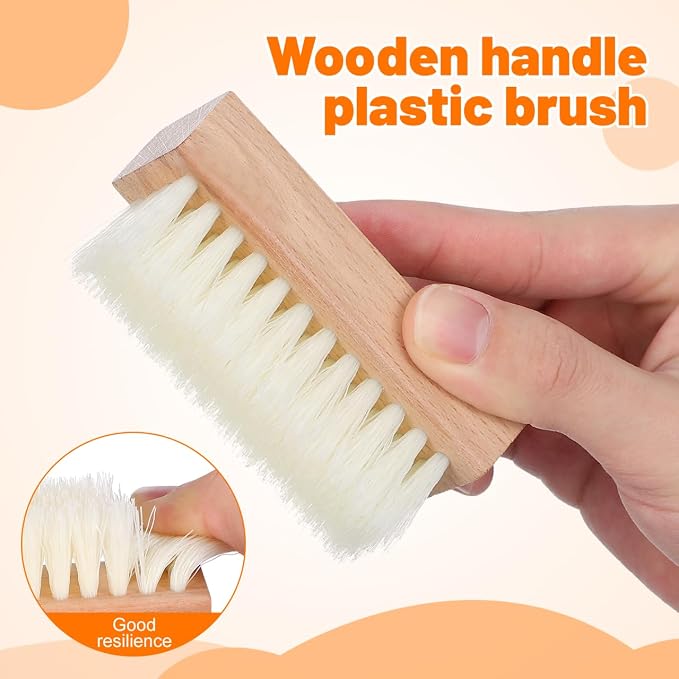 GLEAVI 4Pcs Shoe Cleaning Brush Set: Sturdy Wood Handle Soft Nylon Bristle - Image 3