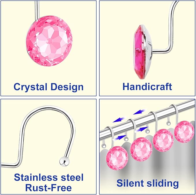 12PCS Stainless Steel Shower Curtain Hooks Rings - Image 3