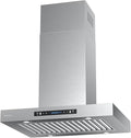 IKTCH 30 inch Island Wall Mount Range Hood, Ducted 900 CFM Range Hood with 4 Speed Fan, Stainless Steel Hood Vent with Gesture Sensing & Touch Control for Smart Life