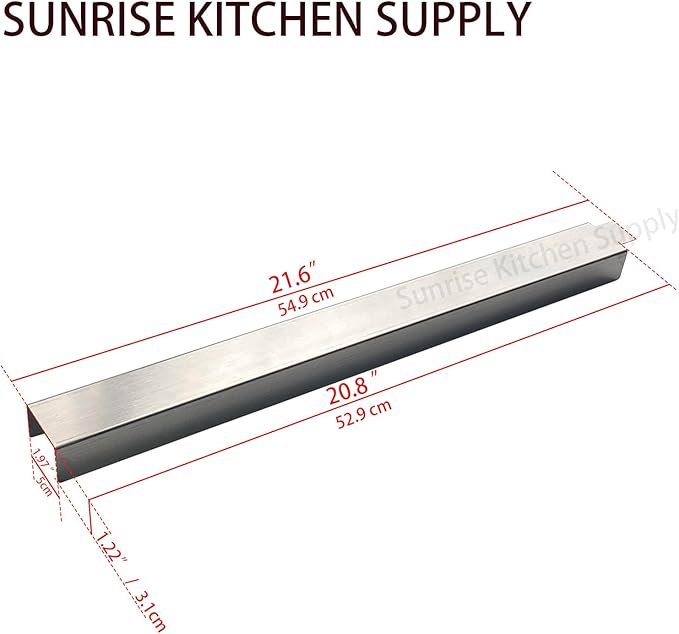 (Pack of 2) Sunrise Kitchen Supply Stainless Steel Heavy Duty 20 Gauge Deep Fryer Joining Strip/Connector (21 5/8"L x 2"W x 1 1/4"H)