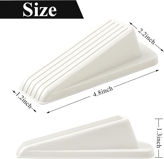 4 Pack Door Stoppers for Bottom of Door, Rubber Door Stopper Wedge, Sturdy - Image 2