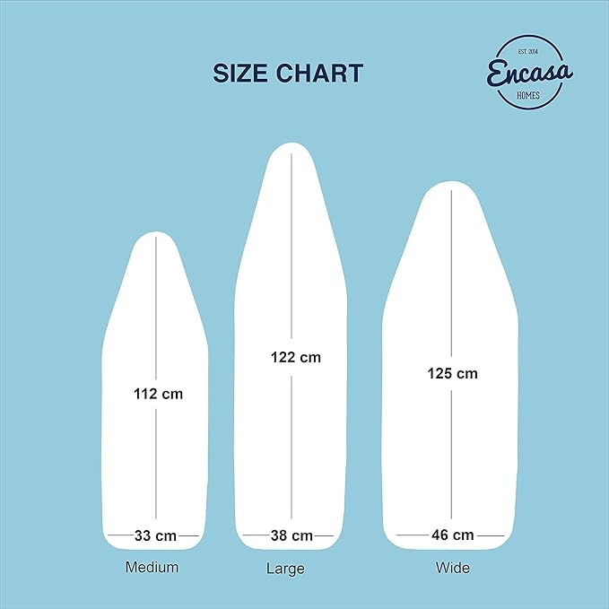 Encasa XO Ironing Board Cover and Pad, Wide 49"x18" - Image 6