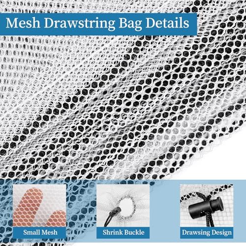 6 Pack Mesh Drawstring Bags - Image 3