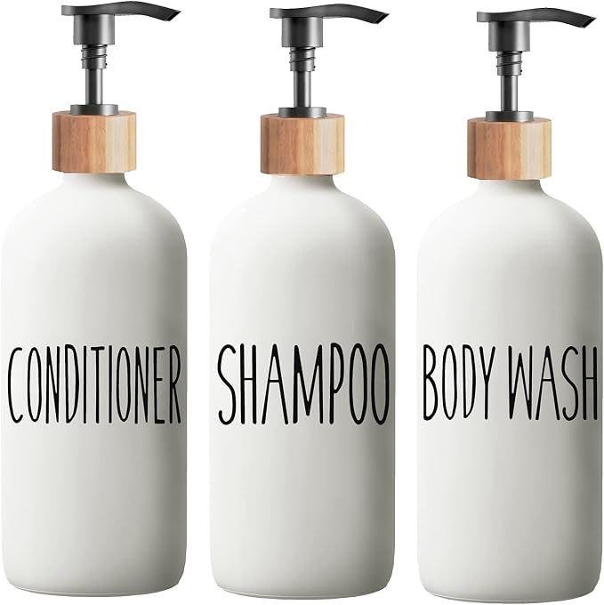 Shampoo and Conditioner Dispenser Set by Aeakey