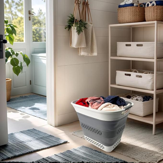 SAMMART 40L Collapsible Plastic Laundry Basket - Image 8
