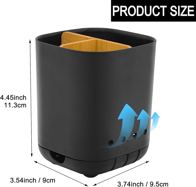 Toothbrush Holder with Bamboo Divider, Detachable - Image 6