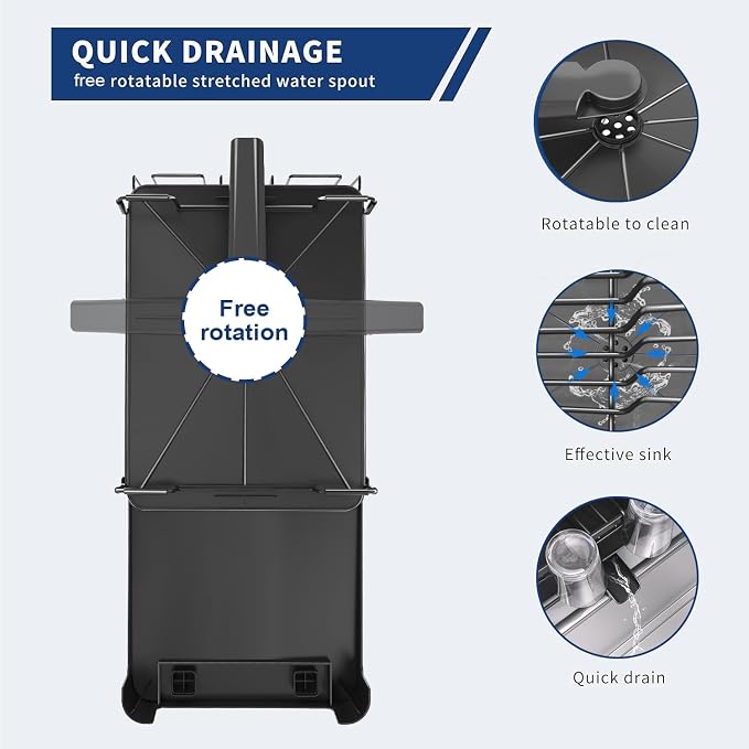 Runnatal Large Dish Drying Rack Stainless Steel Sink - Image 4