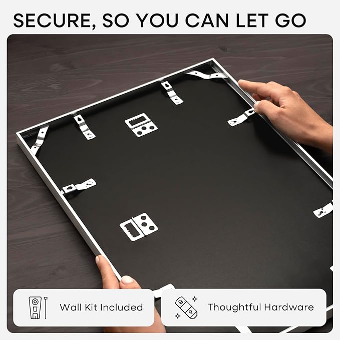 Homeforia 12x17 Picture Frame Silver, High End Metal 12x17 Frames with Mat 10x15 for Photo, 12 x 17 Silver Poster Frame Matted to 10 x 15 Print, 17x12 Hanging Frame, Tempered Glass, Wall Kit, Set of 1