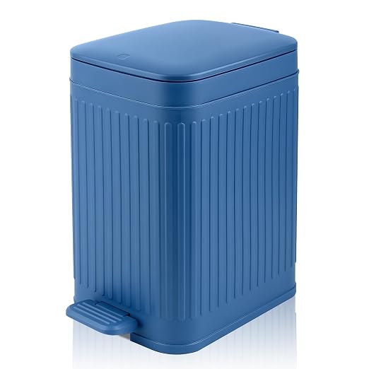 Small Bathroom Trash Can with Lid, 1.9 Gallon Slim Soft Close Step, Kitchen & by rejomiik