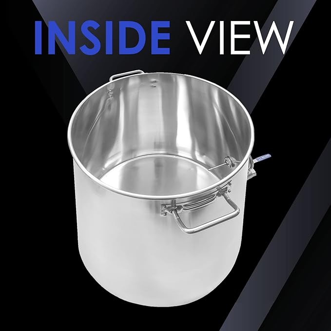 CONCORD Stainless Steel Home Brew Kettle Stock Pot (Weldless Fittings) (100 QT/ 25 Gal)