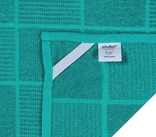 AMOUR INFINI Kitchen Towels Pack of 4, Terry Cotton Dish Towels, Ultra Absorbent - Image 6