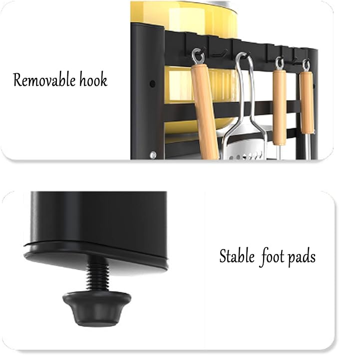 Microwave Storage Rack Microwave Oven Rack, Retractable Counter Toaster Storage Stand Shelf Kitchen Counter Shelf Microwave Mount Stand/2Tier