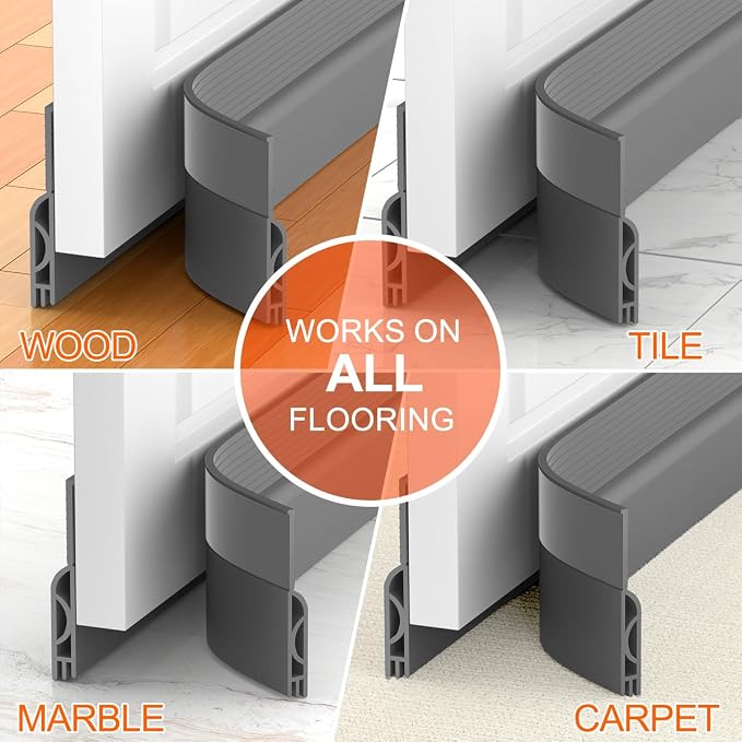 Door Draft Stopper for Bottom of Door, Adjustable Weather Stripping Door Seal - Image 9