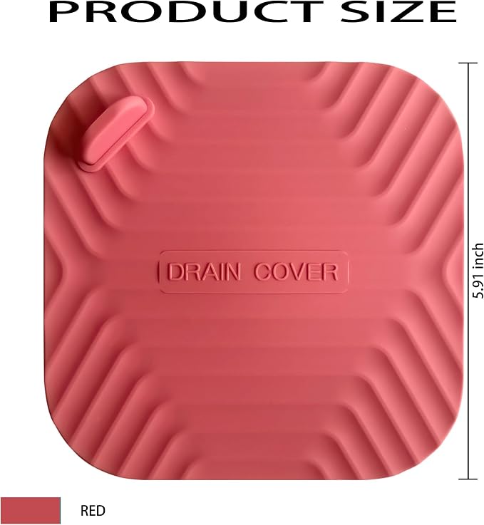 2 Pcs Red Shower Drain Cover Tub Stopper | Sewer Anti-Odor Mat Deodorizing - Image 2