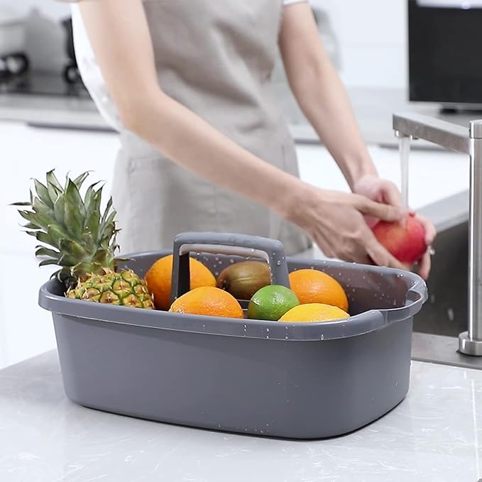 JiatuA Large Cleaning Supplies Caddy Portable Shower Caddy Basket Dark Gray - Image 2