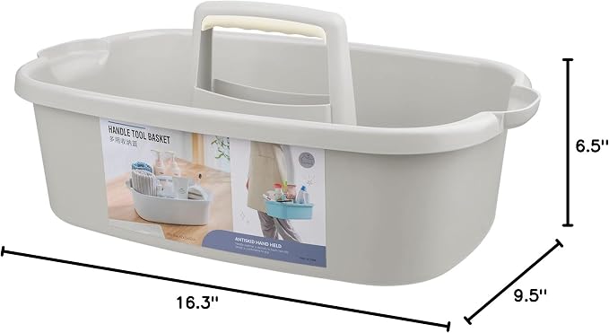 Large Cleaning Supplies Caddy Portable Shower Caddy Basket Light Grey - Image 6