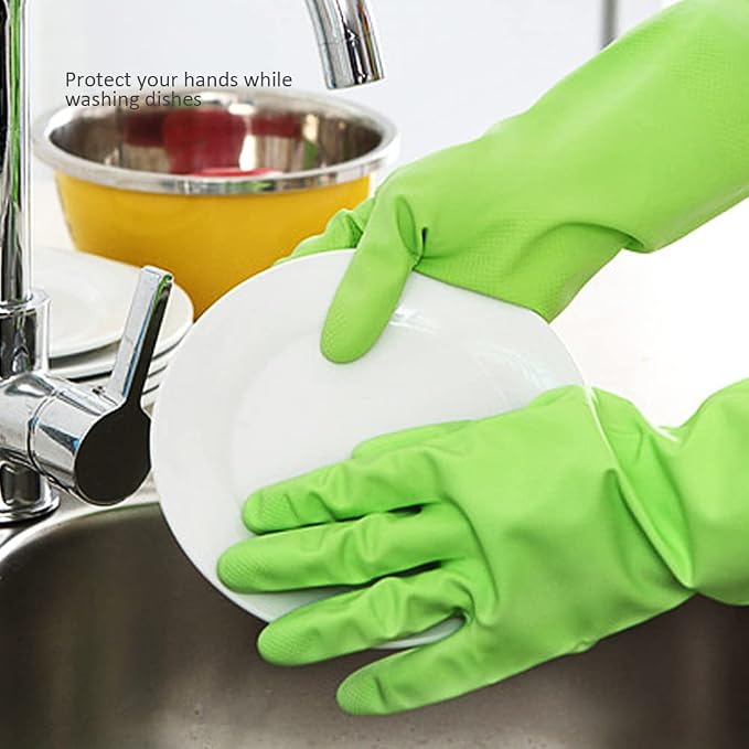 Alimat PluS Rubber Dishwashing Gloves Latex Free, Without Liner, Medium | 3 - Image 5