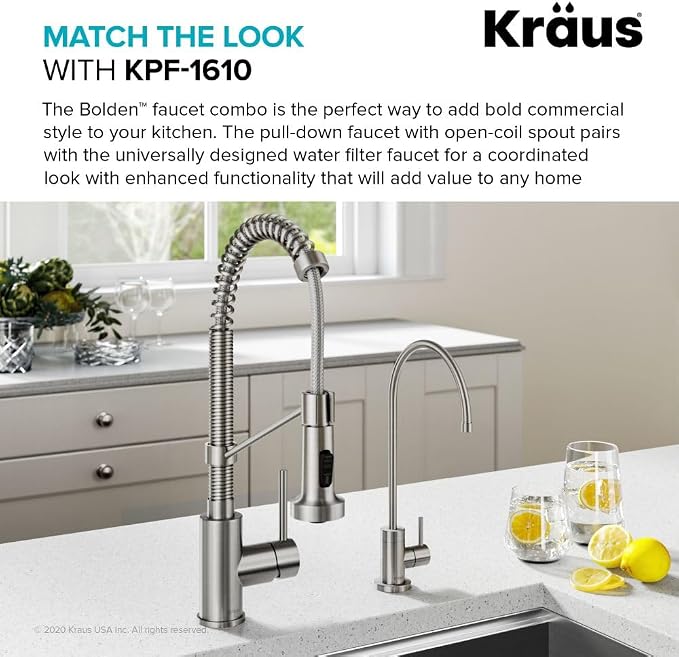 KRAUS Purita 100% Lead-Free Kitchen Water Filter Faucet in Spot Free Stainless - Image 5