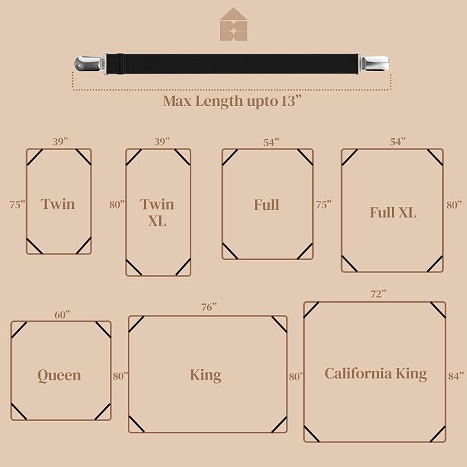 FeelAtHome 4 PCS Black Bed Sheet Clips - Image 5