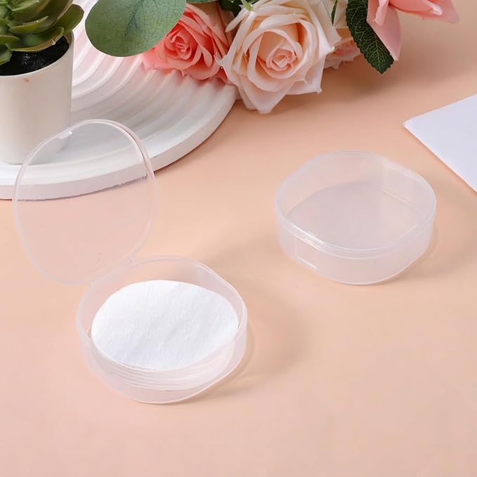 QfwdfcTrenz 2Pcs Plastic Cotton Square Holder Cosmetic Cotton Pads Holder - Image 7