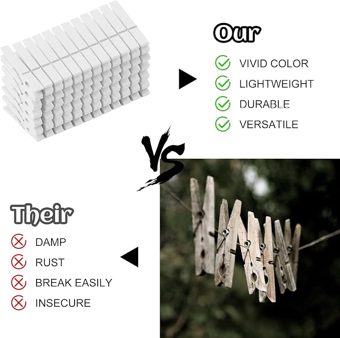 72 Pcs Colorful Wooden Clothes Pins, 2.9 Inch Clothes Pins - Image 4