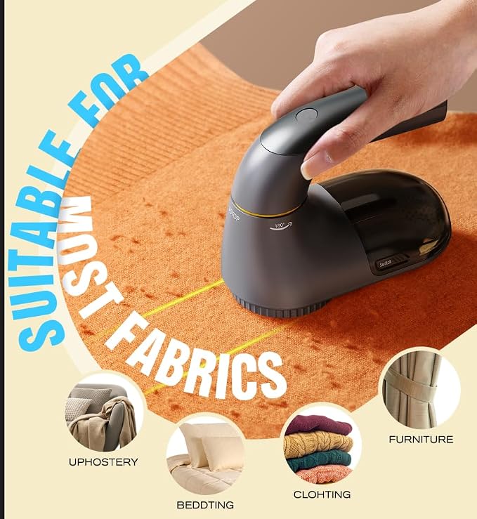 POPCHOSE Fabric Lint Shaver, 6-Leaf Blades & 2 Speed, 2000mAh Rechargeable | - Image 5