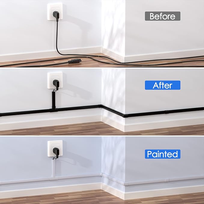 Yecaye TV Cord Hider, 125in Cord Cover, W1.18in H0.6in, Wire Covers - Image 4