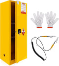 40 Gallon Flammable Storage Cabinet, 65x23x18in Galvanized Steel Safety Storage Cabinet, Adjustable Shelf Fireproof Cabinets, Flammable Liquid Storages Cabinets for Commercial Industrial and Home Use