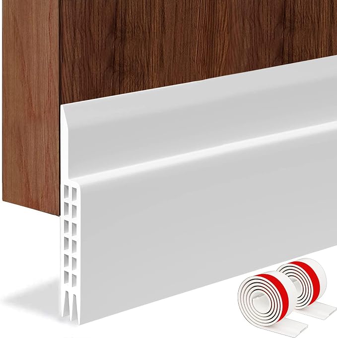 Huge Gap Door Draft Stopper, 3.4" W Widened Door Sweep Seal Gap Up to 1.8" by Suptikes