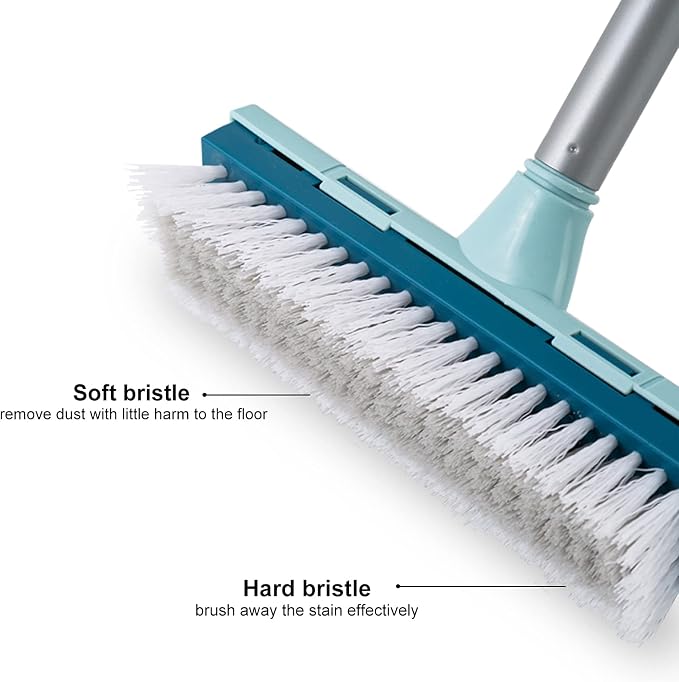 BOOMJOY Floor Scrub Brush with Long Handle, 2 in 1 Scrape and Brush, Stiff - Image 2