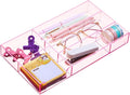 Briwooody Pink Acrylic Drawer Organizer, 6 Compartments, Small | 11 x 6.1 x by Briwooody