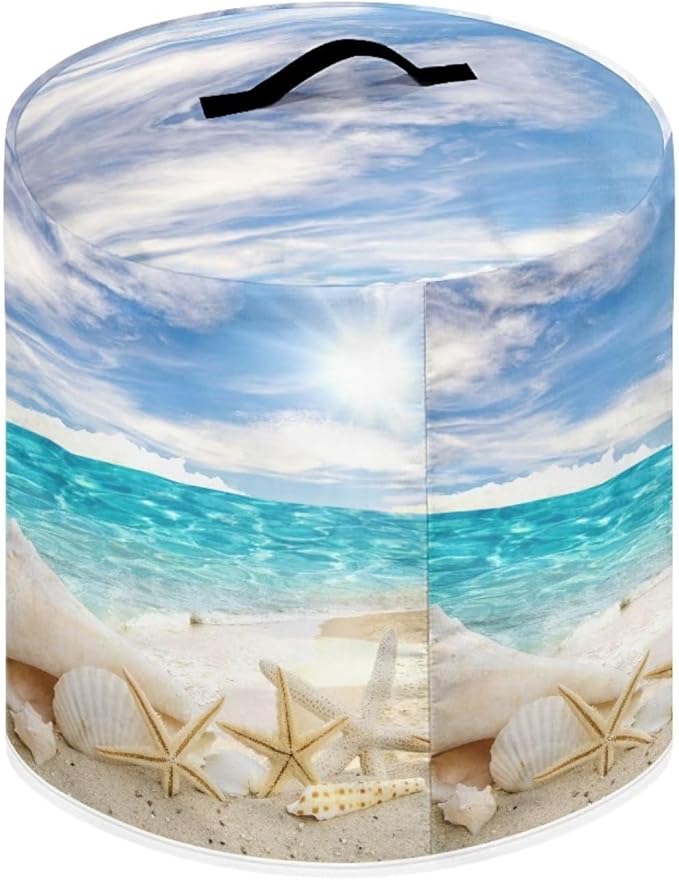 Pressure Cooker Cover for 8 Quart Air Fryer Accessories, Stain Resistant Washable Electric Appliance Cover with Pockets for Coastal Decor, Beach Starfish Conch