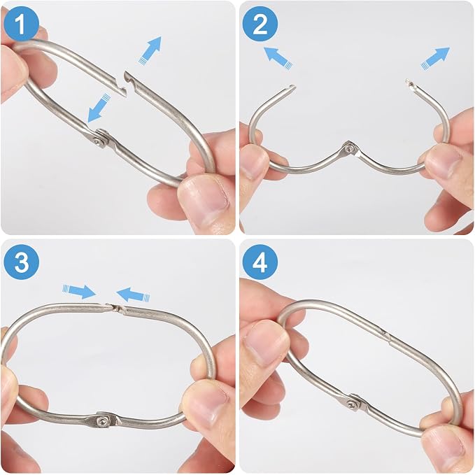 Shower Curtain Rings, Oval Snap Shower Rings - Image 7