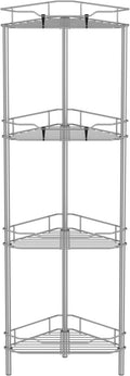 HuggieGems Metal Floor Standing Corner Shower Caddy, 4 Tier by HuggieGems