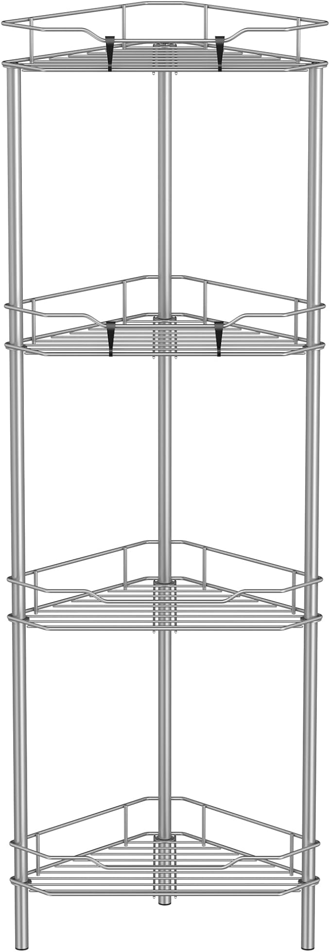 HuggieGems Metal Floor Standing Corner Shower Caddy, 4 Tier by HuggieGems