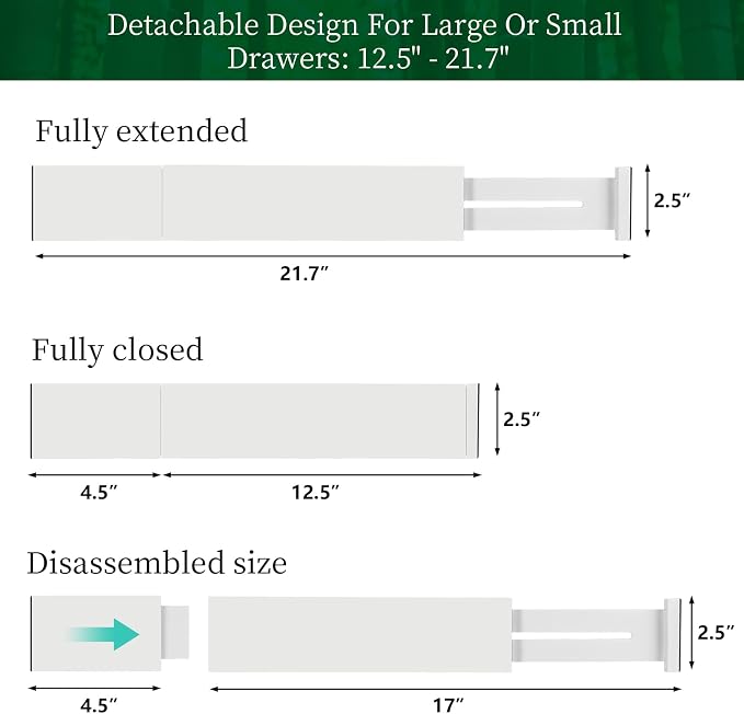 4 Pack Bamboo Drawer Dividers Organizer - Image 8