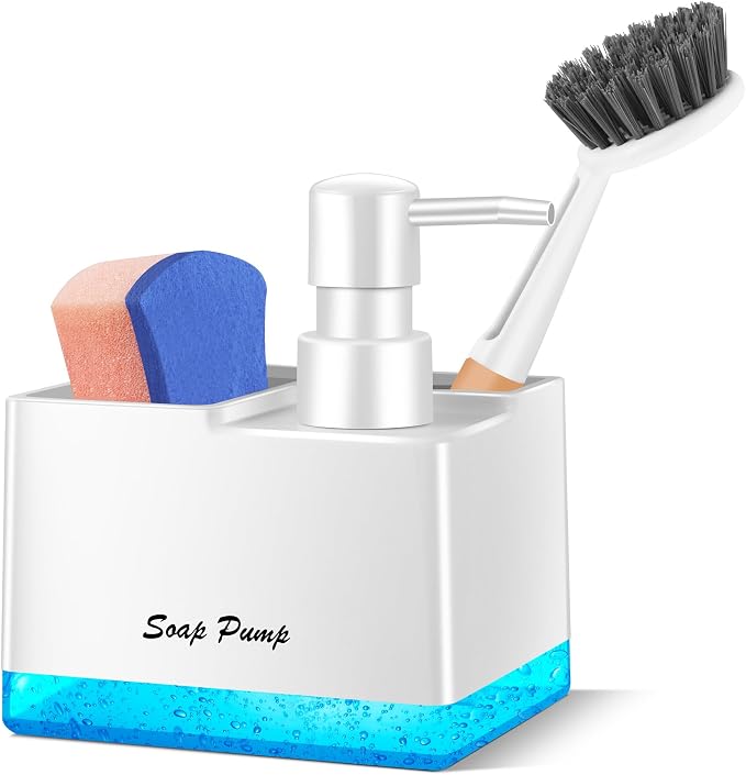 Dish Soap Dispenser with Sponge Holder, Small Hand Soap Dispenser with Sponge by Bestseek