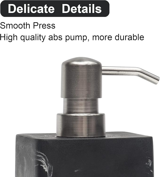 15 Oz Marble Style Resin Soap Dispenser - Image 4