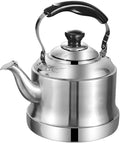 Tea kettle, 2.1 Quart Food Grade 304 Stainless Steel Tea Kettle for Stove top Whistling Teapot with Cool Touch Ergonomic Handle, Suitable for All Heat Sources(2L)