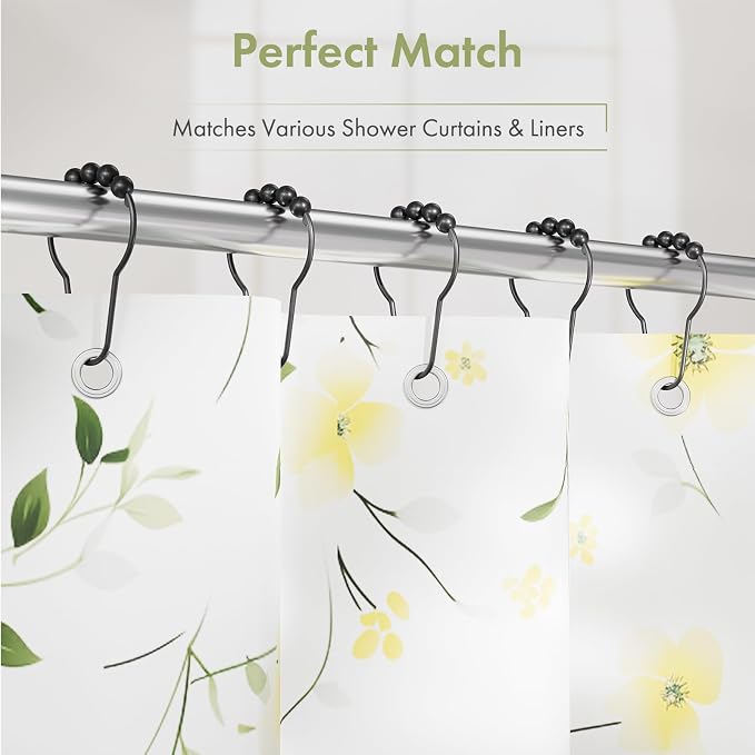 Black Shower Curtain Hooks, Decorative Shower Curtain Hooks, Shower Hooks - Image 6