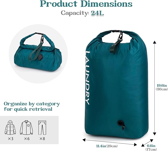 Travel Laundry Bag, Vacuum Compression Dirty Clothes Travel Bag - Image 2