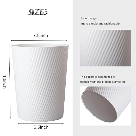UUJOLY Small Bathroom Trash Can Wastebasket Garbage Can, 3 Pack | Open-Top - Image 3