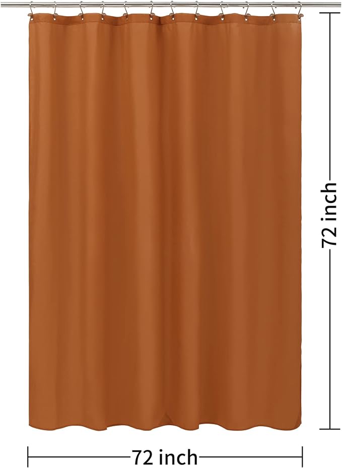 ALYVIA SPRING Waterproof Fabric Shower Curtain or Liner Burnt Orange - Image 7