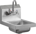 AmGood Stainless Steel Wall Mount Hand Sink | NSF | Commercial Hand Washing Basin For Restaurant, Kitchen and Home (12" x 16")