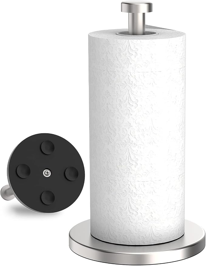 VEHHE Paper Towel Holder Countertop, 4 Non-Slip Suction Cups, Weighted Base by VEHHE