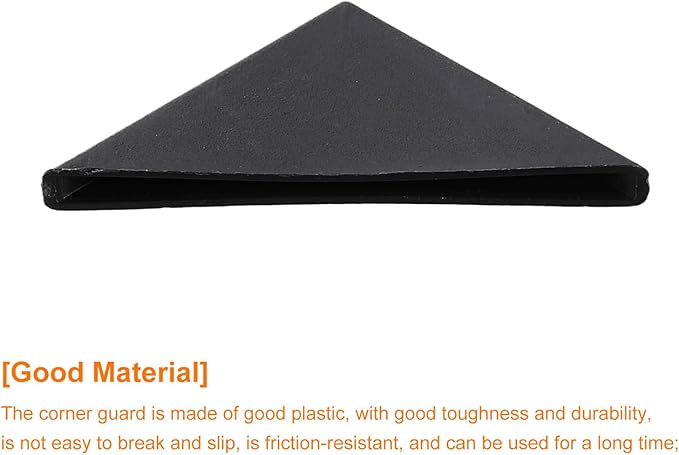 uxcell 20Pcs Plastic Corner Protectors 2x50mm Right Angle Shape Glass Corner Guards Cushion for Corner Protection of Glass, Mirror, Tile, Black