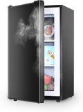 Black Upright freezer 3.5 Cu.ft, Compact Mini Freezer with Stainless Steel Reversible Door, 3 Adjustable Thermostat(23°F to -13°F), Quiet Stand Up Freezer for Apartment/Bedroom