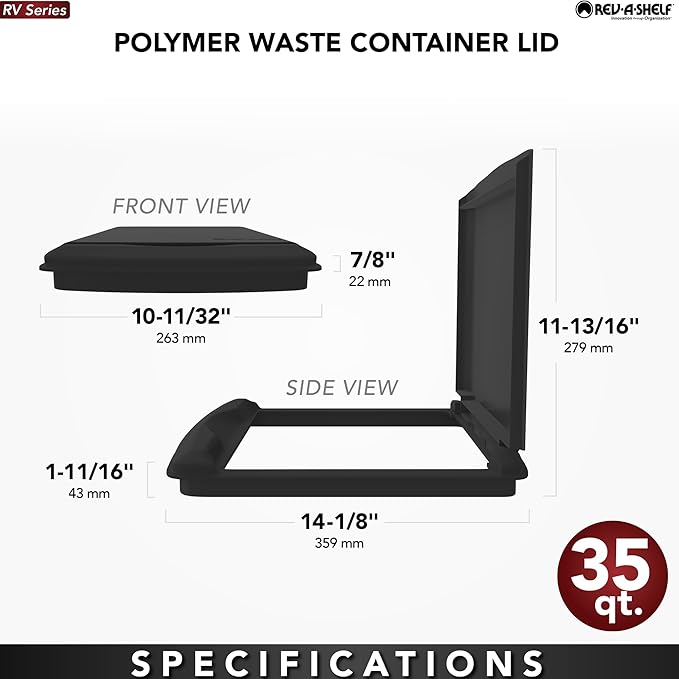 Rev-A-Shelf 35 Qt Under Sink Garbage Can Lid for Base Kitchen and Bathroom Cabinet, Replacement Plastic Trash Bin Lid Only, Green, RV-35-LID-G-1
